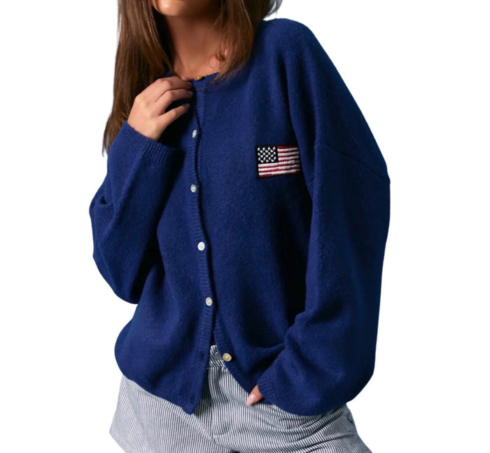 Navy Flag Cardigan - lol