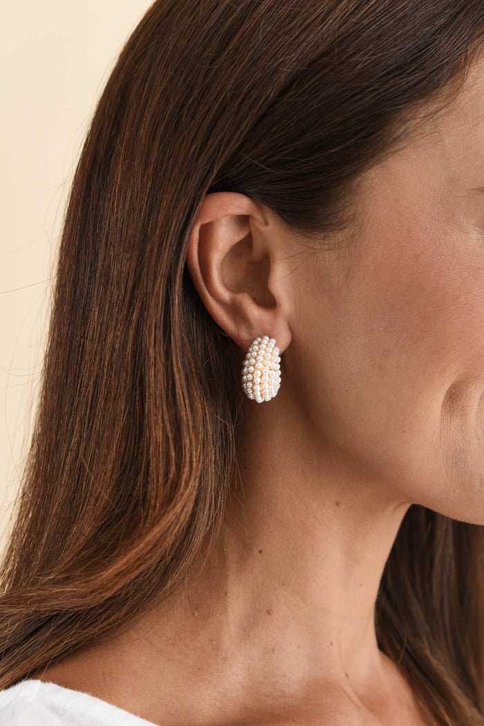 Nessa Gold Pearl Drop Earrings