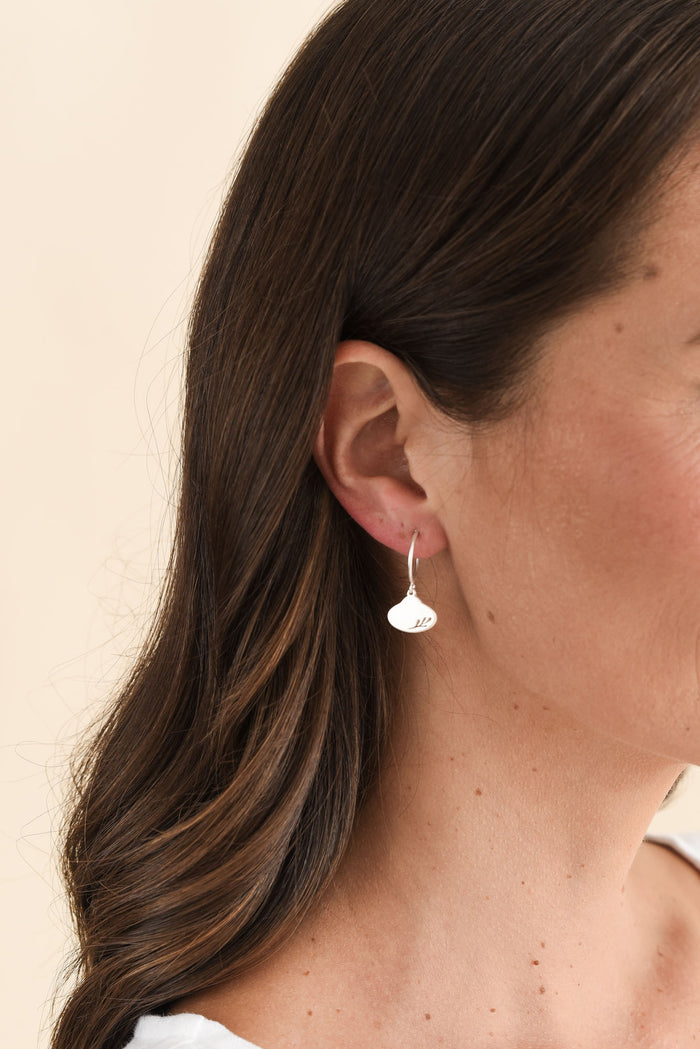 Odilia Silver Leaf Hoop Earrings