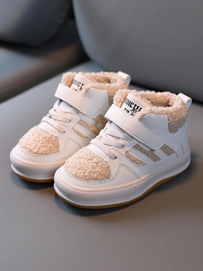 Back To School Shoes | Shearling Panel Sneakers | Mia Belle Girls