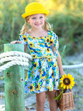 Mia Belle Girls Sunflower Top & Skirt Set | Resort Wear