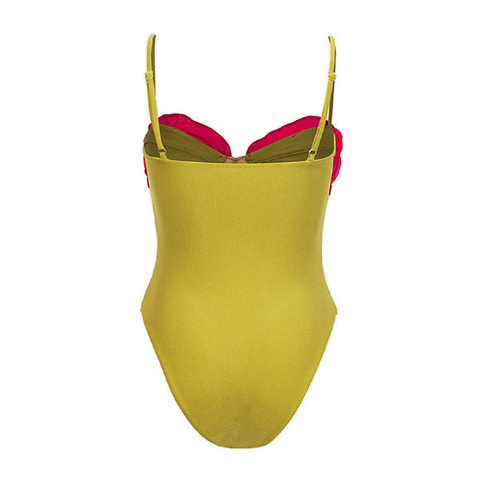 Olive Silk Swimsuit  - Green