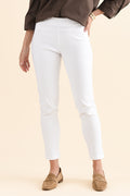 Olympia White Straight 7/8 Pants,Front,Brunette model,alt text|model:MJ