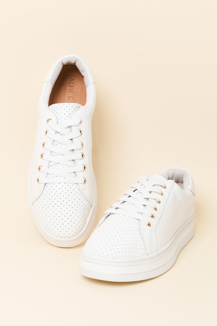 Paradise White Leather Sneaker