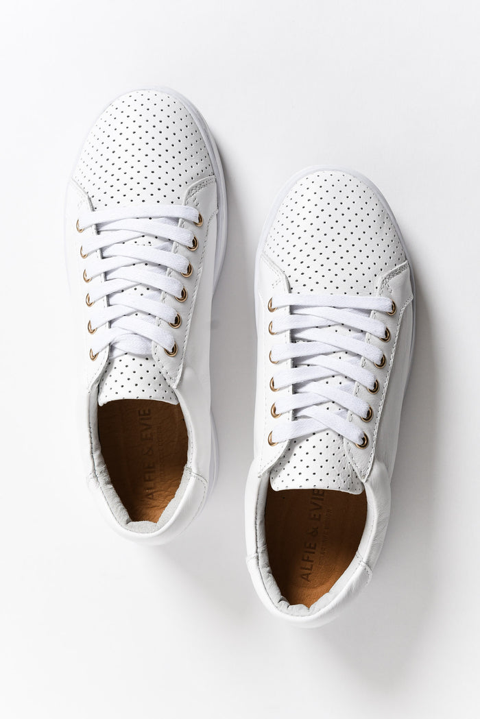 Paradise White Leather Sneaker