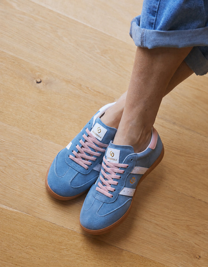 Parallel Suede Sneakers - Denim/Pink