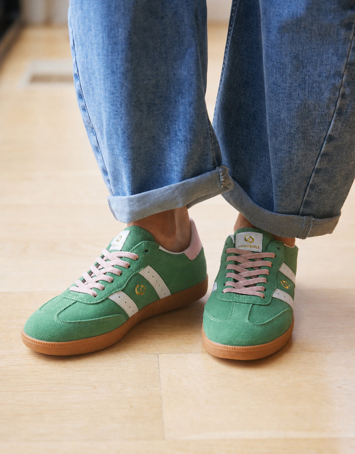 Parallel Suede Sneakers - Green/Pink
