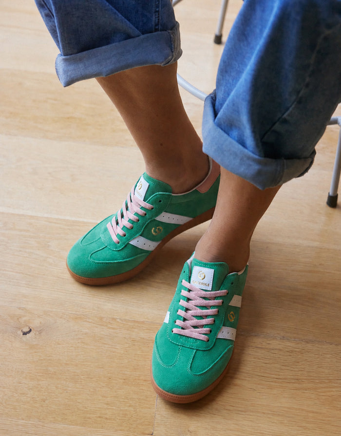 Parallel Suede Sneakers - Green/Pink