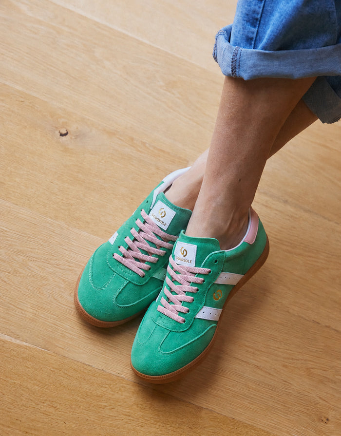 Parallel Suede Sneakers - Green/Pink