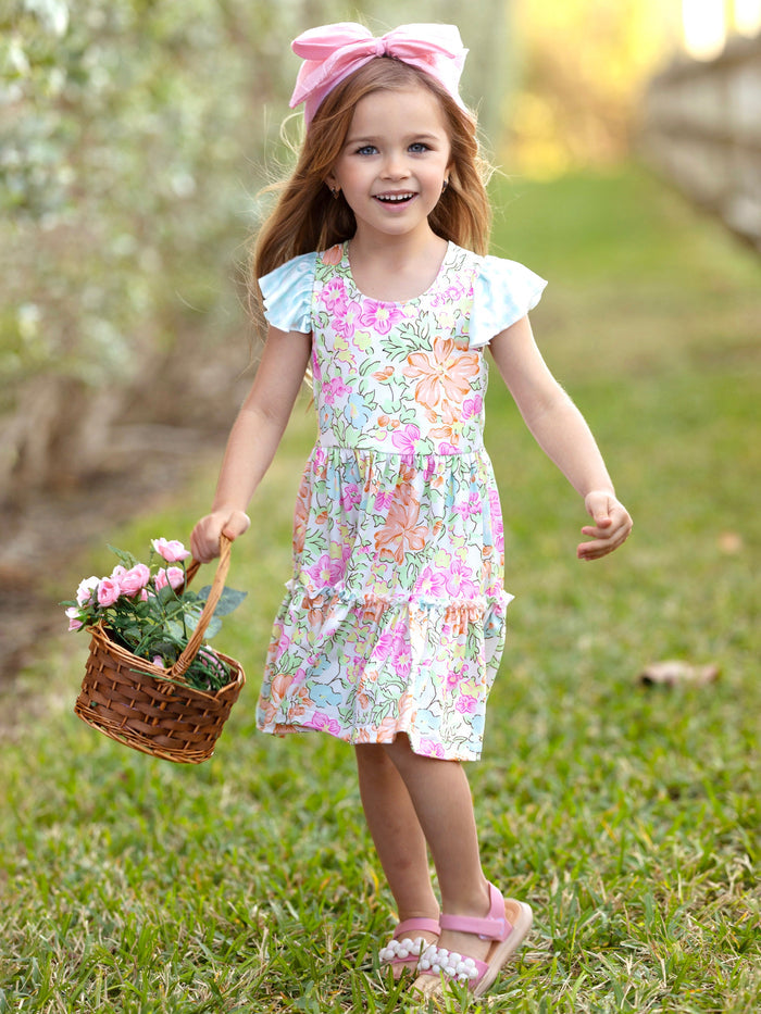 Pastel Bloom Flutter Dress