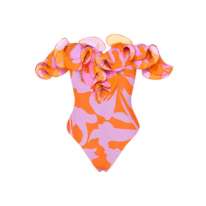 Petal Kiss Swimsuit Skirt Set - Pink