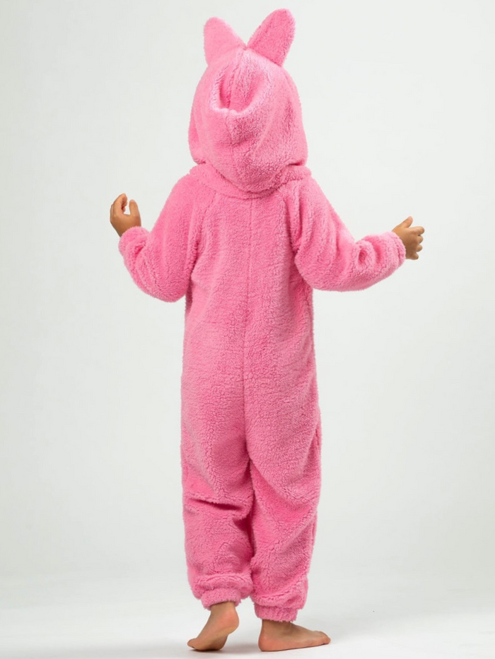 Pink Fluffy Forest Friend Hooded Onesie Costume