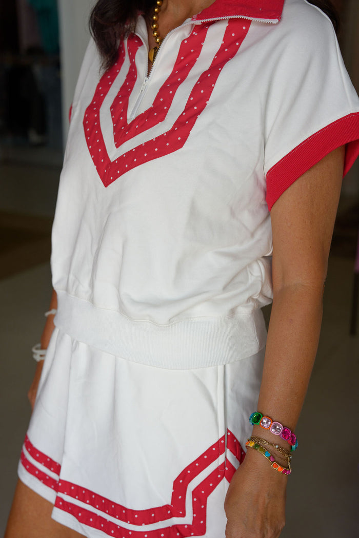 Polka Dot White & Red Set
