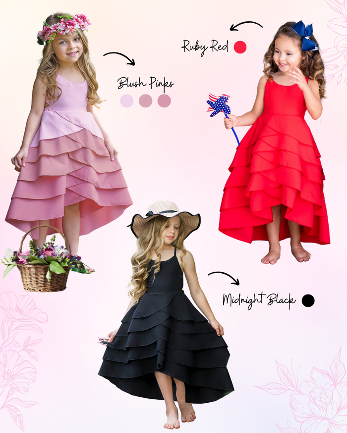 Toddler Spring Outfits | Girls Sleeveless Cotton Candy Tiered Dress