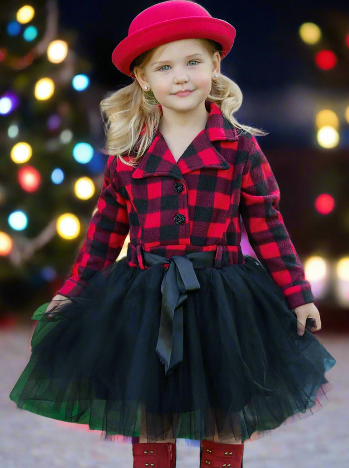 Cute Fall Dressy Outfits | Little Girls Plaid Blazer Tutu Dress