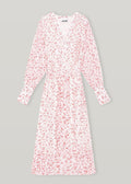 Printed Georgette Dress (Egret/Red Floral)