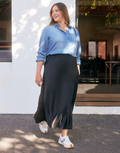 Prodigy Satin Bias Maxi Skirt - Black