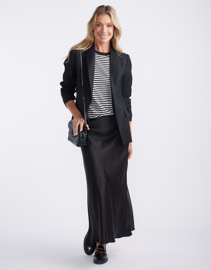 Prodigy Satin Bias Maxi Skirt - Black