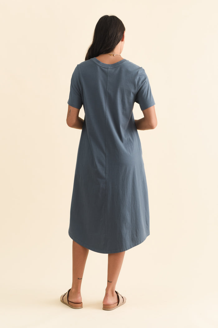 Quentin Steel Cotton Tee Dress,Brunette model,alt text|model:Brontie
