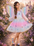 Rainbow Butterfly Fairy Halloween Costume Dress
