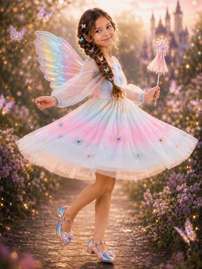 Rainbow Butterfly Fairy Halloween Costume Dress