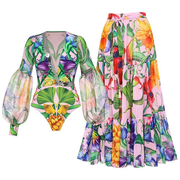 Rainbow Swimsuit Set - Multicolor