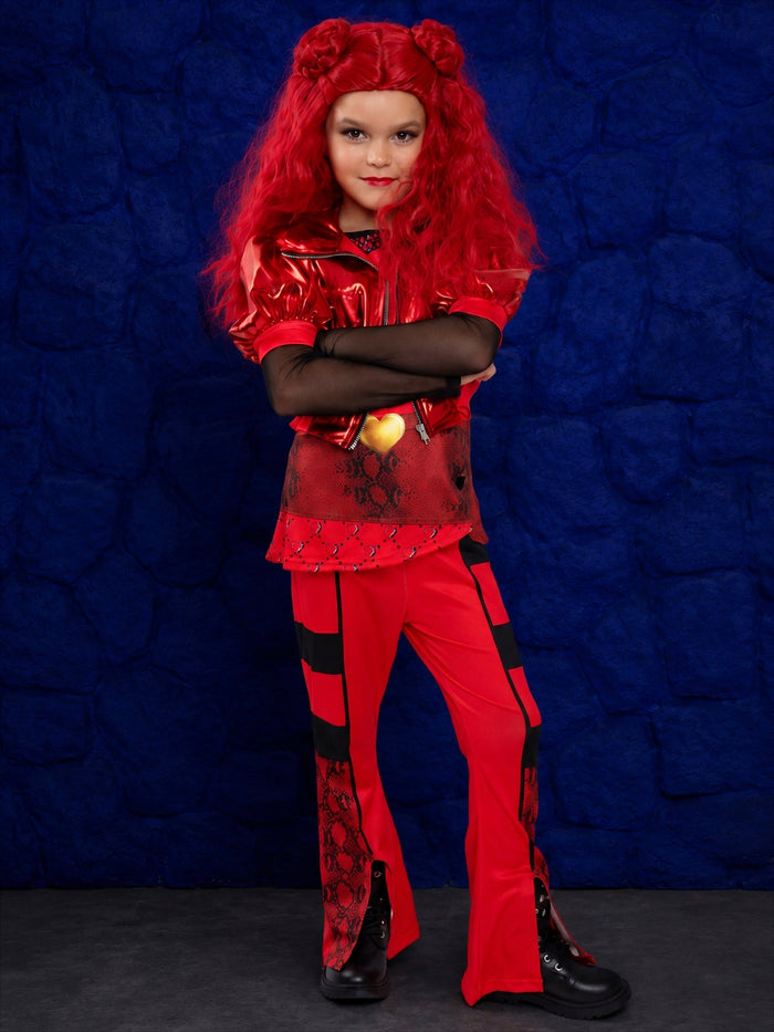 Rebel Red Princess Villain Halloween 3-Piece Costume Outfit