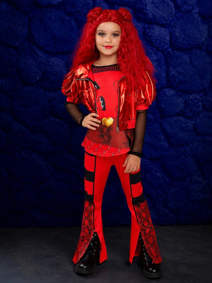 Rebel Red Princess Villain Halloween 3-Piece Costume Outfit