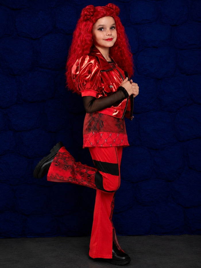 Rebel Red Princess Villain Halloween 3-Piece Costume Outfit