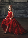 Red Carpet Moment Red Sequin Ball Special Occasion Dress Mia Belle Girls