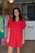 Red Short Sleeve Dress