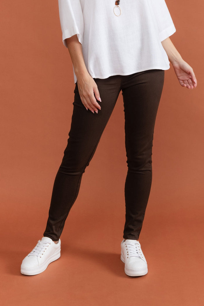 Reed Chocolate Stretch Cotton Pants,Lifestyle