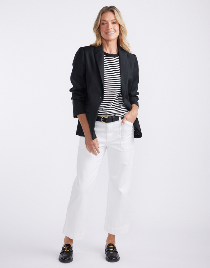 Relaxed Tee - Black/White Stripe