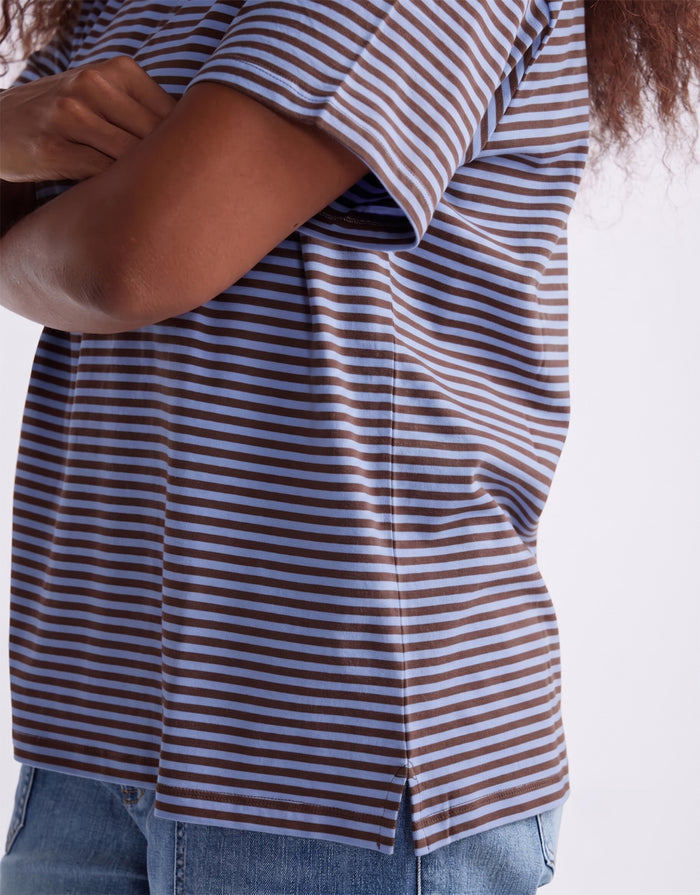 Relaxed Tee - Blue/Chocolate