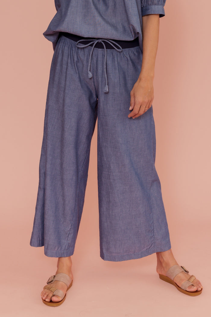 Ria Steel Cotton Drawstring Pants,Lifestyle