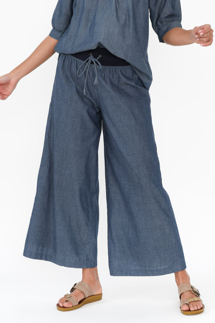 Ria Steel Cotton Drawstring Pants,Brunette model,alt text|model:Brontie