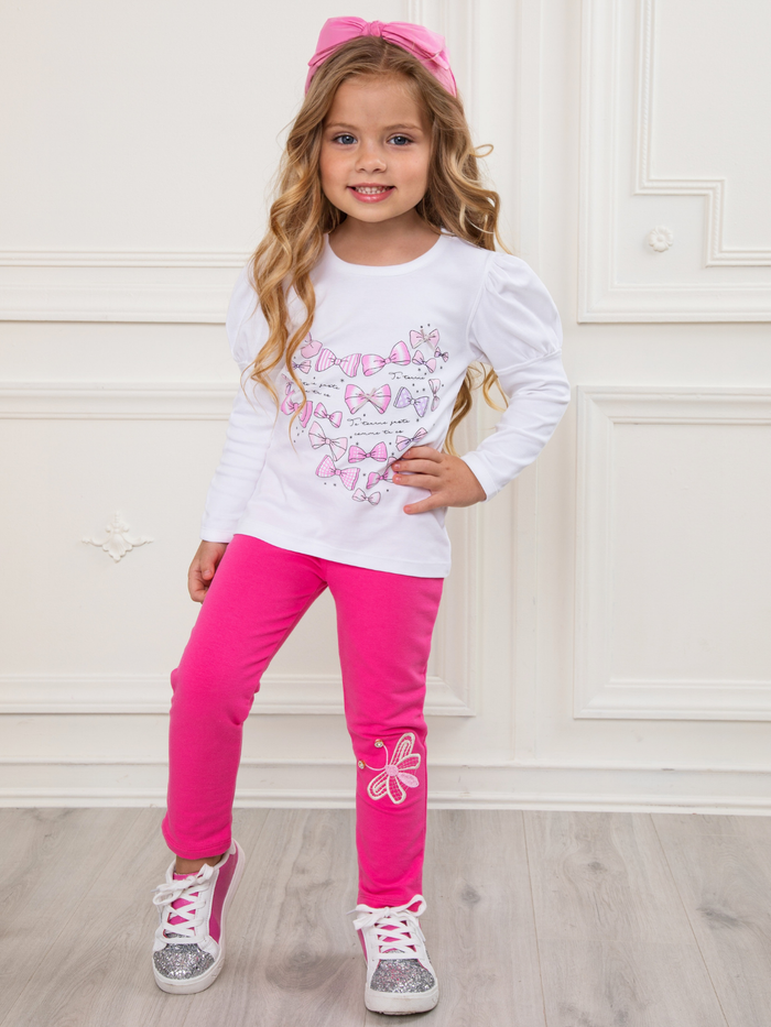 Ribbon Dream Luxe Cotton Heart Print Top