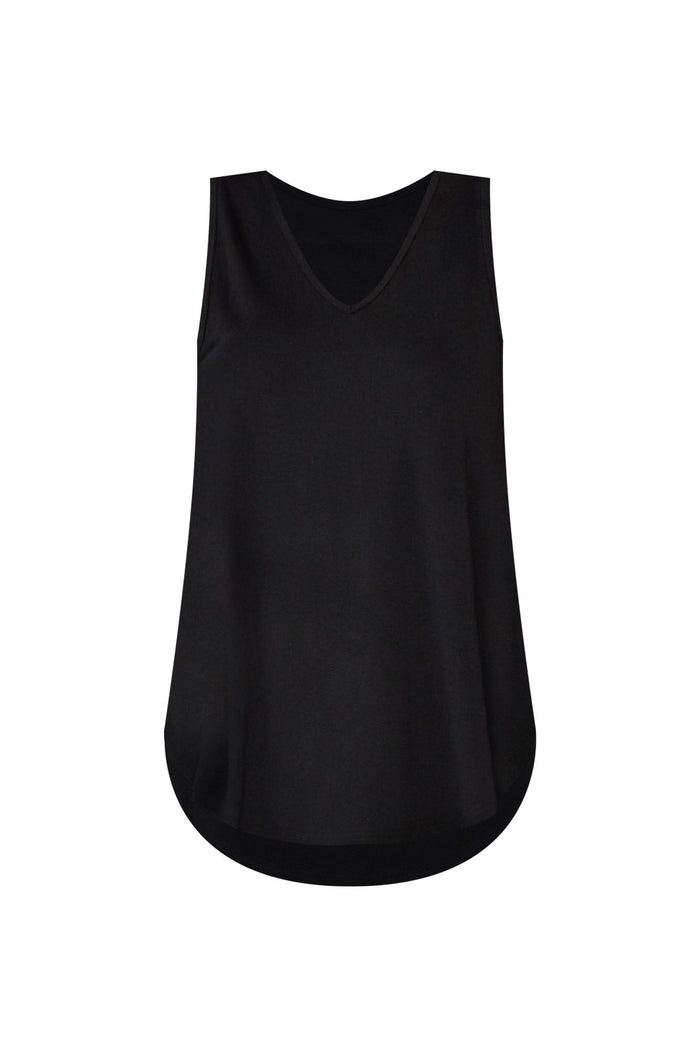 Rihanna Black Bamboo Tank,ghost-mani