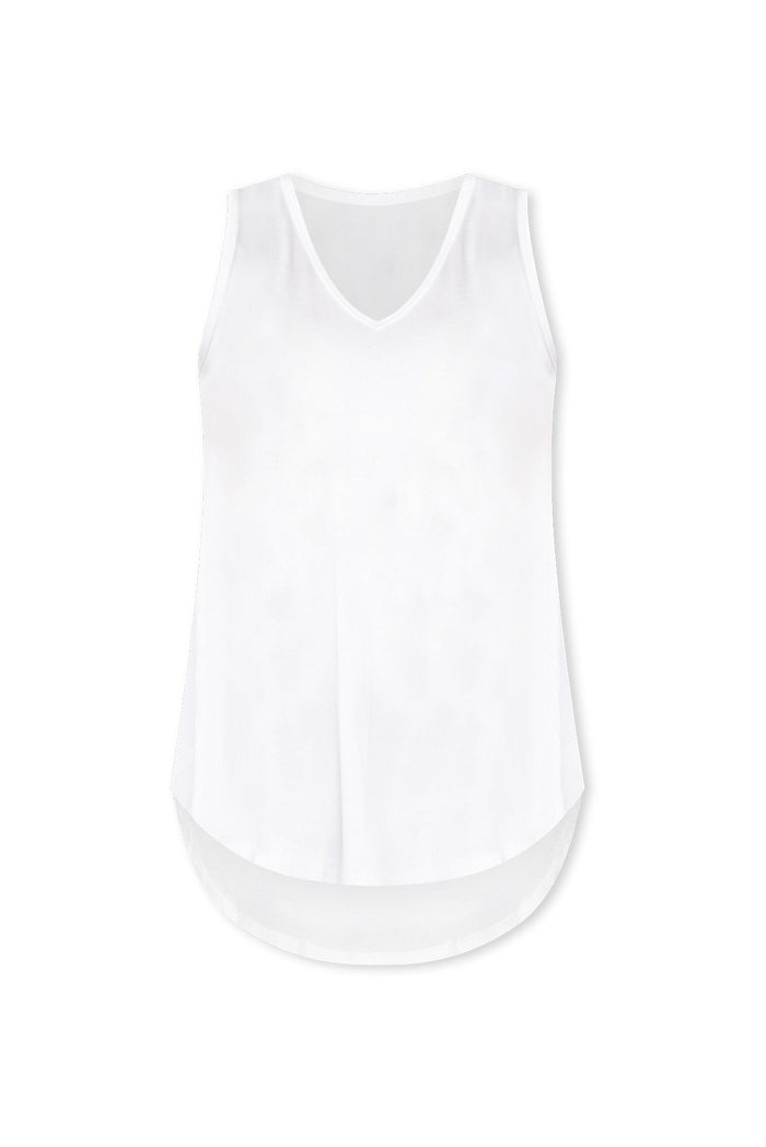 Rihanna White Bamboo Tank,ghost-mani