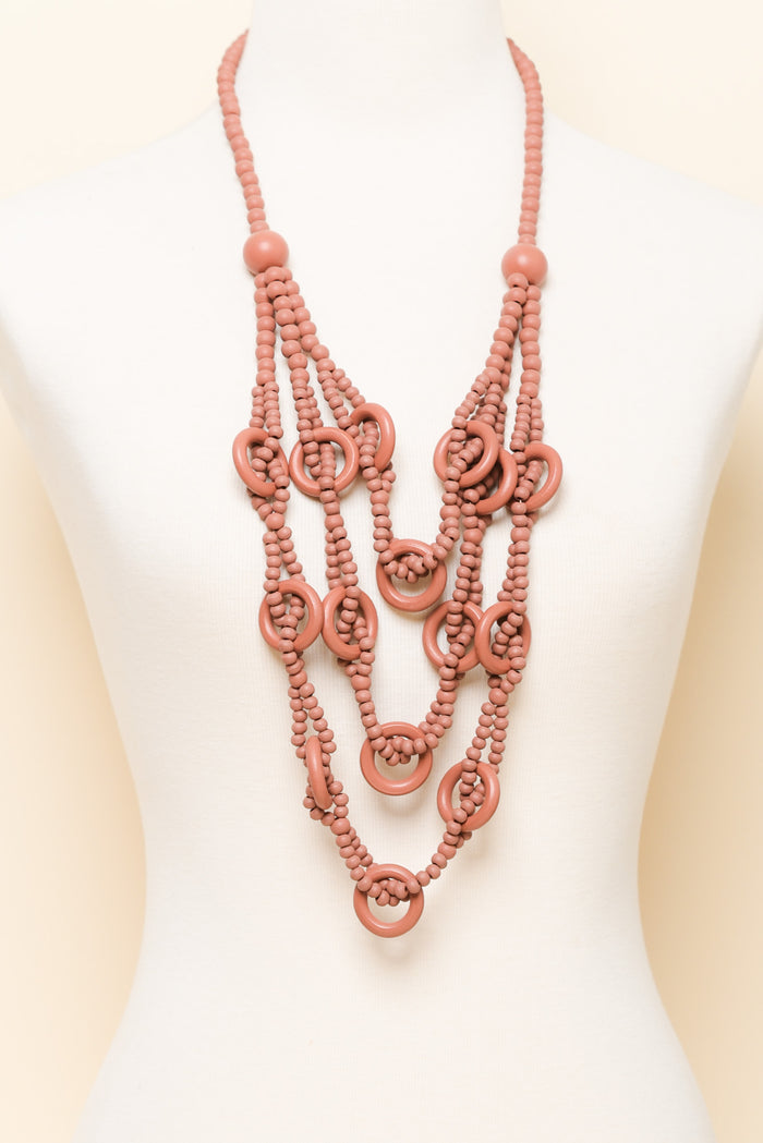 Riina Orange Beaded Necklace