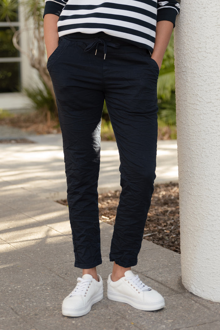 Riley Navy Denim Jogger Pants,Lifestyle