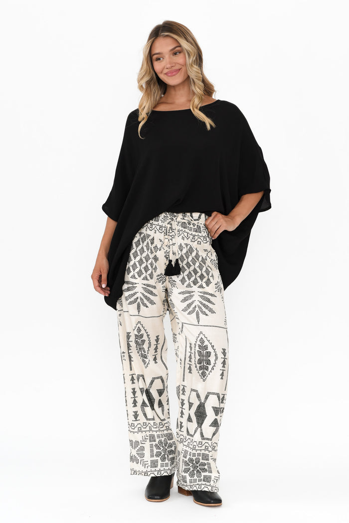 Rio Natural Abstract Tie Pants,Blonde model,alt text|model:Mollie