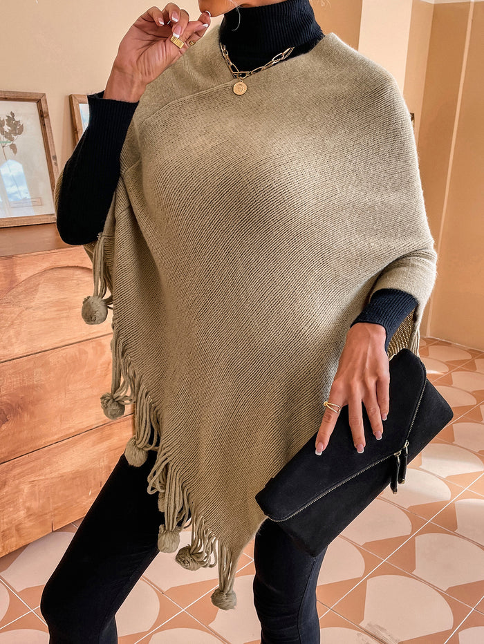 Ritto Poncho Top - Khaki