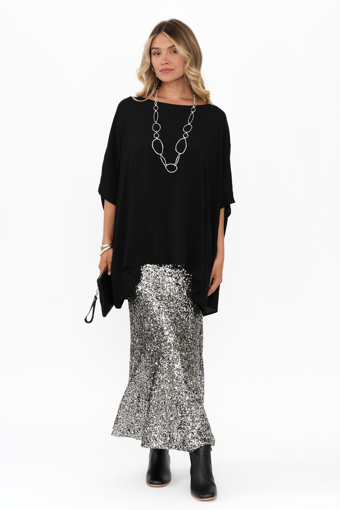 Ritz Silver Sequin Skirt,Blonde model,alt text|model:Mollie