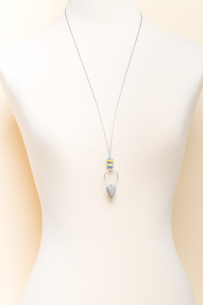 Romina Grey Heart Beaded Necklace