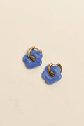 Rosalie Blue Flower Hoop Earrings