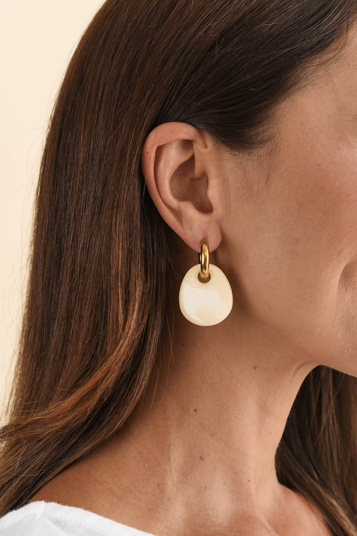 Rumi Ivory Hoop Earrings