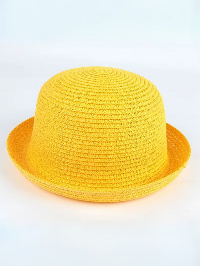 Runway-Ready Yellow Bowler Hat Mia Belle Girls