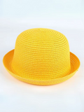 Runway-Ready Yellow Bowler Hat Mia Belle Girls
