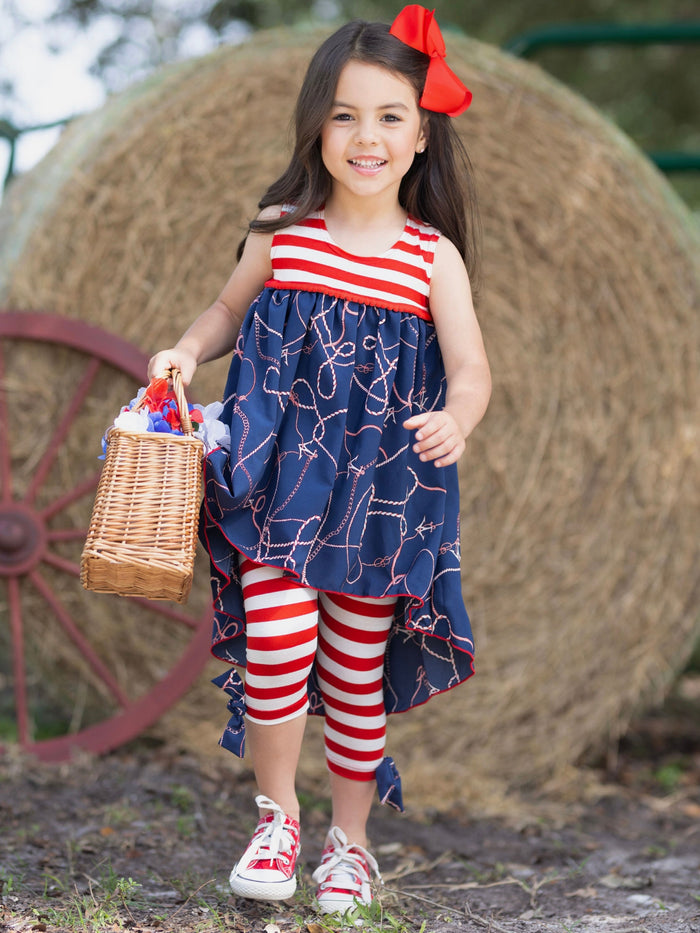 4th of July Hi-Lo Tunic & Legging Set - Mia Belle Girls